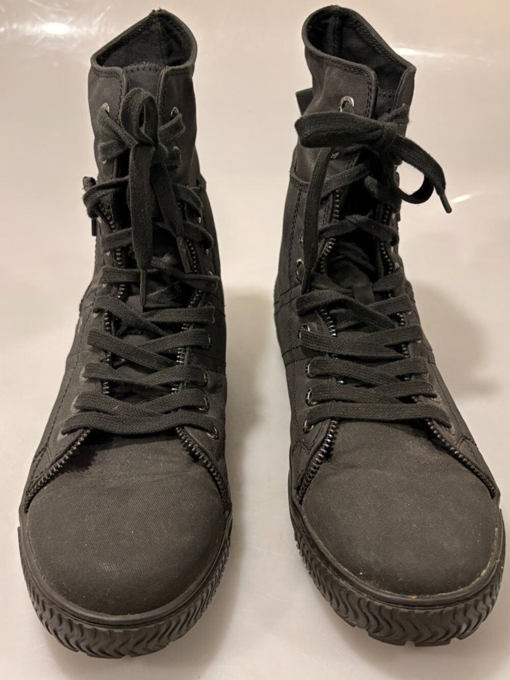 Levi's 10.5 Black Sahara CT Twill Canvas Combat Engineer Boots Hi-Top - Picture 2 of 5